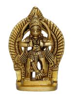 eCraftIndia Gold Colour Embossed Brass Lord Hanuman Opening His Heart Figurine 5 cm x 2.5 cm x 7 cm