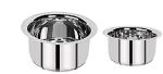 Aurum Silver Stainless Steel Tope (Set of 2) (AU-9007-9009)