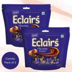 Derby Caramel Eclair Standy Pouch | 450 Grams | Chocolaty Center Filled Caramel Éclair | Easy To Store Pack | (2)