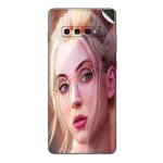 GADGETSWRAP Printed Vinyl Skin Sticker for Samsung Galaxy S10 - pretty girl blonde hair painting