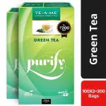 TE-A-ME Purify Green Tea, 200 Tea Bags (Pack of 2 Boxes - 2 X 100 Tea Bags) | Green Tea Bags | Green Tea