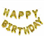Happy Birthday Foil Letter Balloons - 13 pcs (Gold)