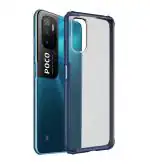 Golden Sands for Poco M3 Pro Back Cover - Rugged Frosted Series Semi Transparent PC Shock Proof TPU Slim Case for Poco M3 Pro 5G Mobile, Frosted Blue