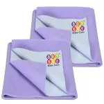BeyBee Waterproof Rubber Sheet Baby Bed Protector Dry Sheet (70 cm x 50 cm) (Set of 2) - Voilet