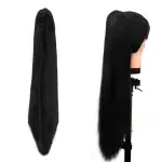 Thicklengths clutcher hair extensions for women and nakli hair ponytails Hairpiece claw clip extension 22 Inch Straight hair wig clutcher(Black)