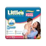 Little's Premium Baby Diapers M Size (Medium) Pants Style | 7-12 kg | 72 Count - Pack of 1 | Super Jumbo Baby Diaper with Leakage Guard, Wetness Indicator & 12 Hours Absorption 
