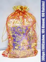 Lali Baljai Daily Nut Gift Potli 300g (100g Almond, 100g, Cashew, 100g Raisin)