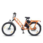 Motovolt Electric Cycle | HUM Standard Normal Range | Range up to 45 kms in Pedal Assist Mode | App Connected| Premium Electric Bicycle (Orange)