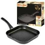 ROL-X Black Aluminium Non Stick Grill Pan, 23 Cm (Pack of 3)