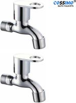 Cossimo Silver Stainless Steel Holex Bib Tap Foam Cossimow Disc With Wall Flange Wall Mount Installation Type (Pack Of 2)