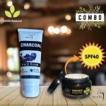 ABYLIFE organic Charcoal face wash and Sunscreen Protection Cream Combo Pack 200gm(100x100gm)