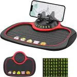 Shiroya Brothers 3 In 1 Silicone Car Mobile Phone Holder Anti Slip Mat,360 Degrees Rotating Mobile Phone Holder Mount Non Slip Sticky Rubber Pad