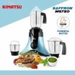Kimatsu Saffron MG-750 Watt Mixer Grinder with 3 Stainless Steel Leak-proof Jars (Liquidizing, Dry & Chutney Jar), 3 Speed & Pulse function, 3 Years Warranty on motor (Sea Blue and Black, Metallic)