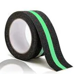 Crevizon Grip Anti-Skid Tape, Anti-Slip High Traction Tape for Stairs Waterproof Photoluminescent Tape, Self Adhesive Dark Safety Stairs Strip Size-5Mx50MM (Black/Green)