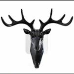 DEVALIYA Deer Head Shape Antique Key Holder, Plastic Wall Mounted