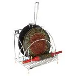 OSE Round 4 in 1 Rolling Pin Holder | Chakla Belan Stand | All in One Rack (Stainless Steel) (Round)