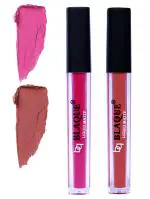 bq BLAQUE Matte Liquid Lip Gloss Combo of 2 Lipstick # 110-113 (8 ml, Soft Pink & Brown)