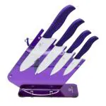 Amour 6 Piece Ceramic Knife Set With Stand & Y Peeler , Super Sharp & Does Not Rust (Metallic Purple)