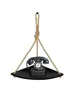 Vah Black Wooden Wall Hanging Shelf Rustic Rope Shelves Plant Farmhouse Decor