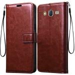 Tingtong Vintage Leather Finish Flip Cover for Samsung Galaxy On5/On5 Pro | Inside Pockets & Inbuilt Stand | Wallet Style Back Case | Magnet Closure (Brown)
