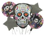 Jagmag Happy Halloween Sugar Skull Day of The Dead Fiesta Pumpkin Theme Foil Balloons