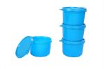 Signoraware Round Turkish Blue Plastic Container 450 Ml (Set Of 4)
