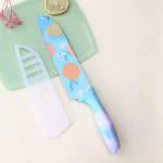 Ceplo Knife for Kitchen Stainless Steel Color-Printed Knife with Protective Blade Cover Non-Slip Comfort Grip Handle Chef Knives Chef's Knife Non-Stick Coating Knife Printed Knifes Vegetable Slicer Chopping Knife 1 Pcs (Orange Printed)