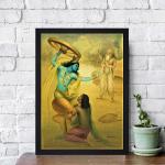 Chaque Decor Mahabharata Apex Screen Texture Paper Framed Art Print 19.25 Inches X 13.25 Inches Modern Art ,Perfect for Home Decor, For Living Room, Bed room, Office, Hotel,wall decoration