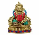 Kartique Handcrafted Brass Kuber Maharaj Lord of Wealth Statue - 14 cm