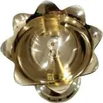 Artikle Brass Kamal Stand Deep high Quality Stand And Diya for Diwali Pooja & Home Brass Table Diya (Height: 7 inch)