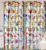 Winnsun Polyester Semi Transparent Kids Curtain (Cartoon Curtains) (7ft, English Alphabet)