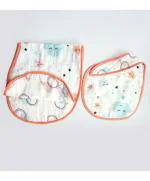 Yellow Doodle Peach In The Sky Muslin Essentials Pack of 6 (0-3 Y) L 60 x B 25 cm