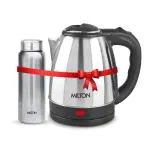 MILTON Combo Set Go Electro Stainless Steel Kettle, 2 Litres, Silver And Aqua 750 Stainless Steel Water Bottle, 750 Ml, Silver