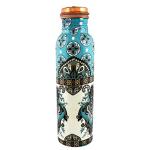 AYURVEDACOPPER Antique Printed Copper Water Bottle (900ml) 100% Pure Copper Bottle BPA Free & Non Toxic Water Bottle with Anti Oxidant Properties of Copper