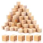 FORSIKHA Wooden Blocks Cubes for Crafts DIY Project Solid Wooden Finished Square Cubes Blocks Wood Square Blocks Wood Cubes Wood Cube Blocks Wood Cubes Natural Unfinished Wooden Blocks DIY Craft Square Wooden Blocks for Puzzle