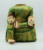 Dalvkot Varalakshmi Amman Idol/Body with Light Green and Gold Color Saree with Free Agarbatti Packet