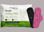 CareDone Reusable Sanitary Cloth Pads Ultra-Soft Cotton, Maximum Absorbency, Superior Leak Protection, Rash-Free Wear for Every Flow, and All-Day and Overnight Use (Pack of 2)