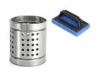 FIRST FRONT Stainless Steel Cutlery Holder With Cleaning Home and Office Tile Brush and (Multicolour, Pack of 2)