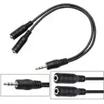Storite Black Headphone Earphone Jack Y Splitter Audio Adapter Cable