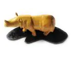 EASY WORLD JORHAT_Handcrafted Wooden One-Horned Assam Rhino (5.5 Inch x 3 Inch) for Home Decor