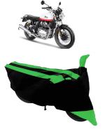 ABORDABLE Presents GREEN ENFIELD INTERCEPTOR 650 Water Resistant - Dust Proof - Full Bike / Scooty Two Wheeler Body Cover (GREEN STRIPES)