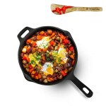 The Indus Valley Super Smooth Cast Iron Fry Pan/Skillet with Free Wooden Flip | Medium 25.4cm/10inch, 1.8Ltr, 2.4kg | Induction Friendly | Naturally Nonstick, 100% Toxin Free, No Chemical Coating