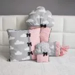 The Purple Tree Cute Cupcake Kids Cushion (Pink ,Pack of 4 , 16x16 inch , Velvet) kids cushion , soft toy , soft plush pillow , cot cushion , nursery decor , Baby Cushion