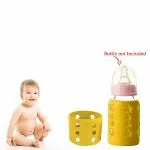 Safe-o-kid Silicone Baby Feeding Bottle Cover, Sleeve, Holder, Insulated Protection, All Bottle Types, Small 60 Ml, Yellow Pack of 1
