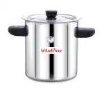 AadiVeer 1.5 LTR Stainless Steel Milk Boiler| Milk Cooker| Milk Pot, Set of 2 Handles, Knob, Whistle and Funnel