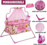 Pandaoriginals Premium Quality Baby Cot Bassinet|Best Baby Cot PINK 1001 Cot (Pink, White)
