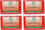 Khadi Herbal Natural Strawberry Glycerin Soap, 125 Gm Each (Pack Of 4)