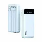 Royal Mobisol Power Bank | High-Capacity 22000mAh | Auto Cut-off Feature | 4 Attached Cables | 2 USB Output | Type-C Input | Compatible with All Android and iOS Devices