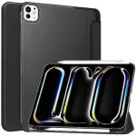 ProElite Case Cover for Apple iPad Pro 11 M4 2024 Cover, Smart Translucent & Hard Back Case for Apple iPad Pro 11 inch M4 2024 with Pencil Holder [Support Auto Sleep/Wake ], Black