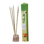 JALLAN Tulsi Premium Natural Incense Sticks Fragrance| Long Lasting Masala Bathi |Handrolled |Sulpher & Charcoal Free |100% Organic Herbal Agarbatti|Free Wooden Stand(30 Nos per Pack).